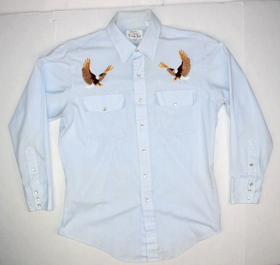 Western Shirt VTG Silver Spur Tucson Embroidered Eagl… Gem