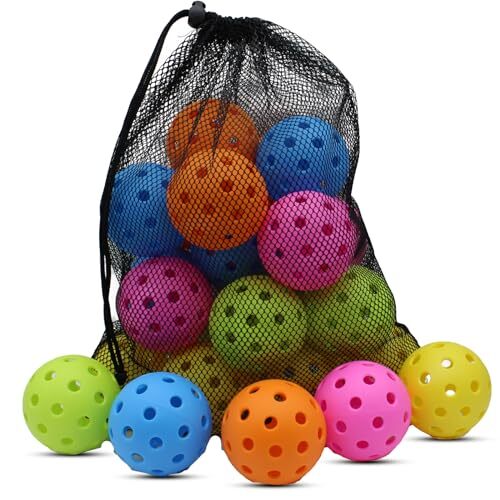 40-Hole Outdoor Pickleball Balls – 20-Pack in Bright Colors