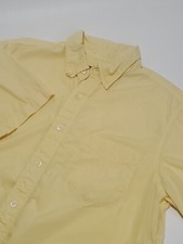 Chaps By Ralph Lauren Men's Short Sleeve Button Up Dress Shirt, Yellow, Medium