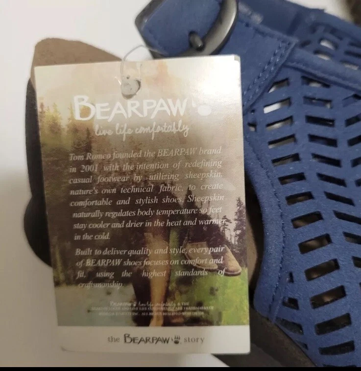 BearPaw Mujer Casual Cuña 2094w-ROXIE Azul EE. UU. 11W Etiquetas Nuevas  Foto 4 de 4