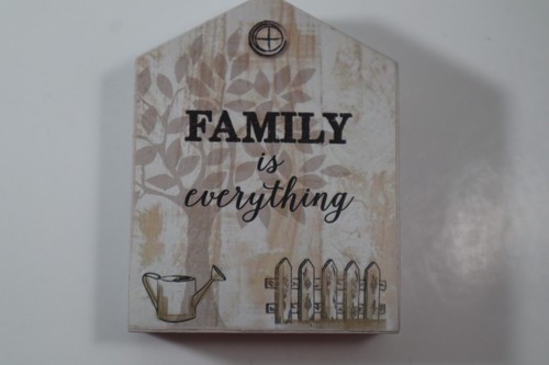 N1 Familie ist alles KEIN ORT WIE ZUHAUSE Holzblock Mini Plakette Ganz