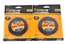 2PC 4" Shaft Mounted Polycarbide Abrasive Strip Wheel Paint Rust Flaking Removal