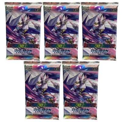 Digimon English Trading Card Game - Resurgence RB01 - 5 BOOSTER PACKS LOT - New | eBay Digimon English Trading Card Game - Resurgence RB01 - 5 BOOSTER PACKS LOT - New | eBay