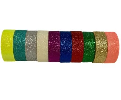 SYNTEGO 5m GLITTER SPARKLE WASHI TAPE QUALITY PRODUCT NON SHED 15mm CHOICE OF COLOURS