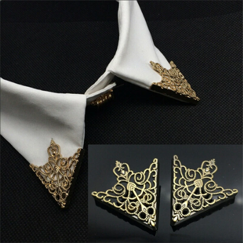 Hollow Shirt Suit Collar Neck Tip Brooch Pin Chain Collar Button Jewelry Gift LI