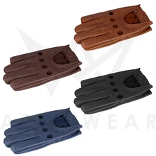 Men's Genuine Lambskin Real Chauffer Leather Driving Gloves 