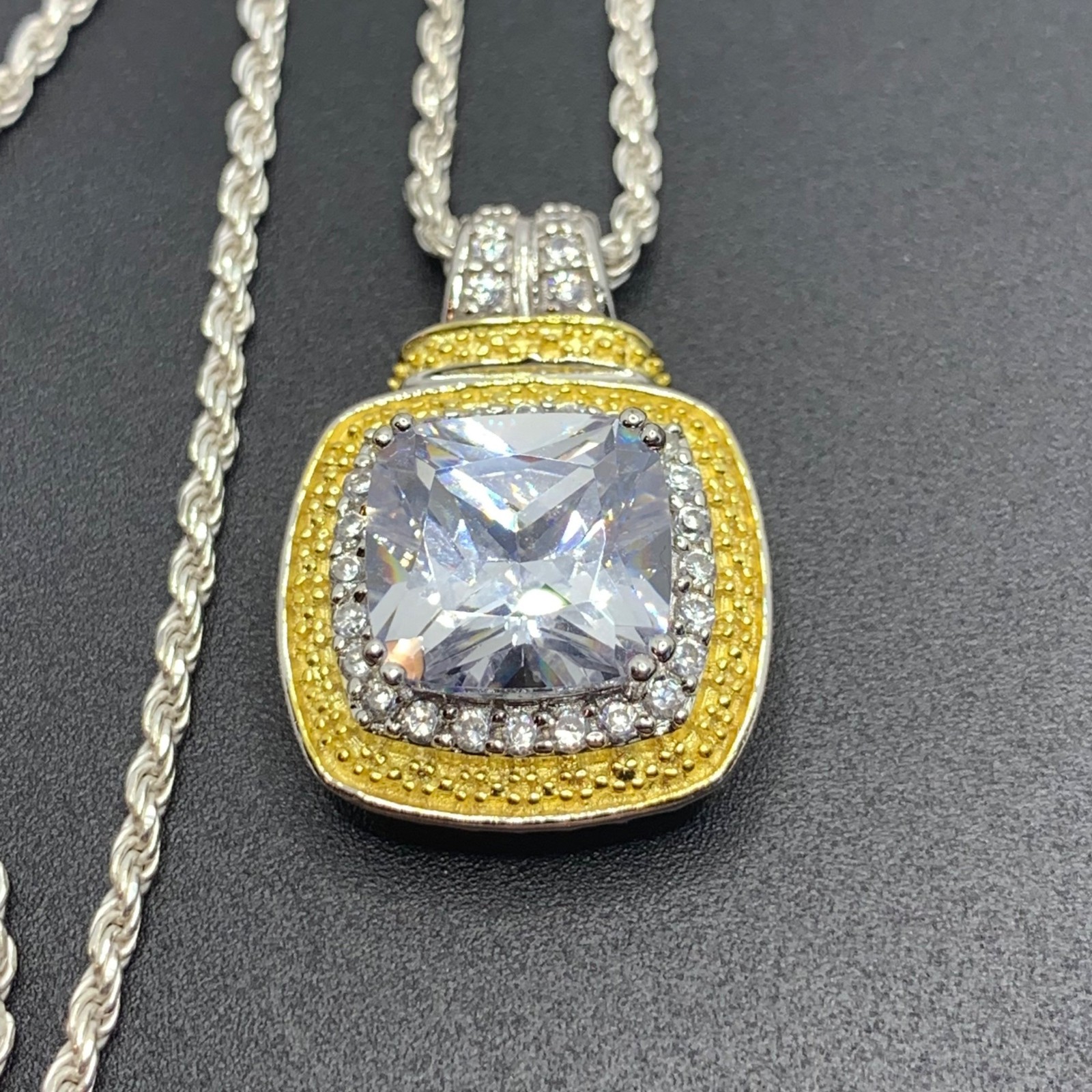 Solid 925 Sterling Silver 5CT Modified Square Cut… - image 4