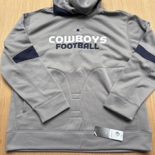 Deadstock Y2K Dallas Cowboys VTG Hoodie Authentic SIDELINE Embroidered L