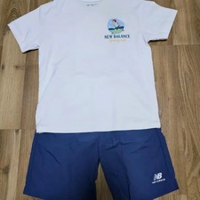 New Balance Kids Set White T-Shirt Navy Shorts Official