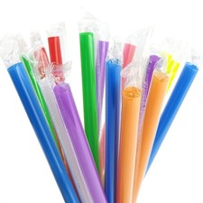 100 Pcs Multi Colors Jumbo Smoothie Boba Straws,Plastic Milkshake Disposable ...