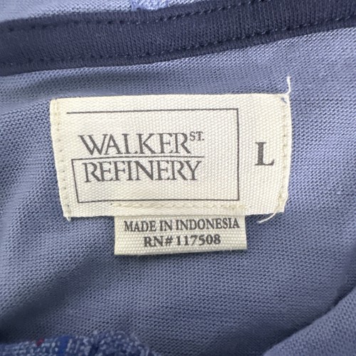 Walker Refinery Mens size L Blue Pullover hoodie button long sleeve shirt NWT - Picture 3 of 8
