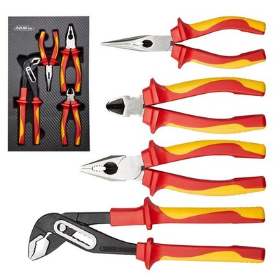 AKM 4-Piece 1000V VDE Insulated Tools Set - Pliers Set With Tongue & Groove, ...