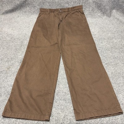 Vintage Y2K Stussy Outer Gear Chino Cotton Twill Pants Baggy Brown Men 36x32
