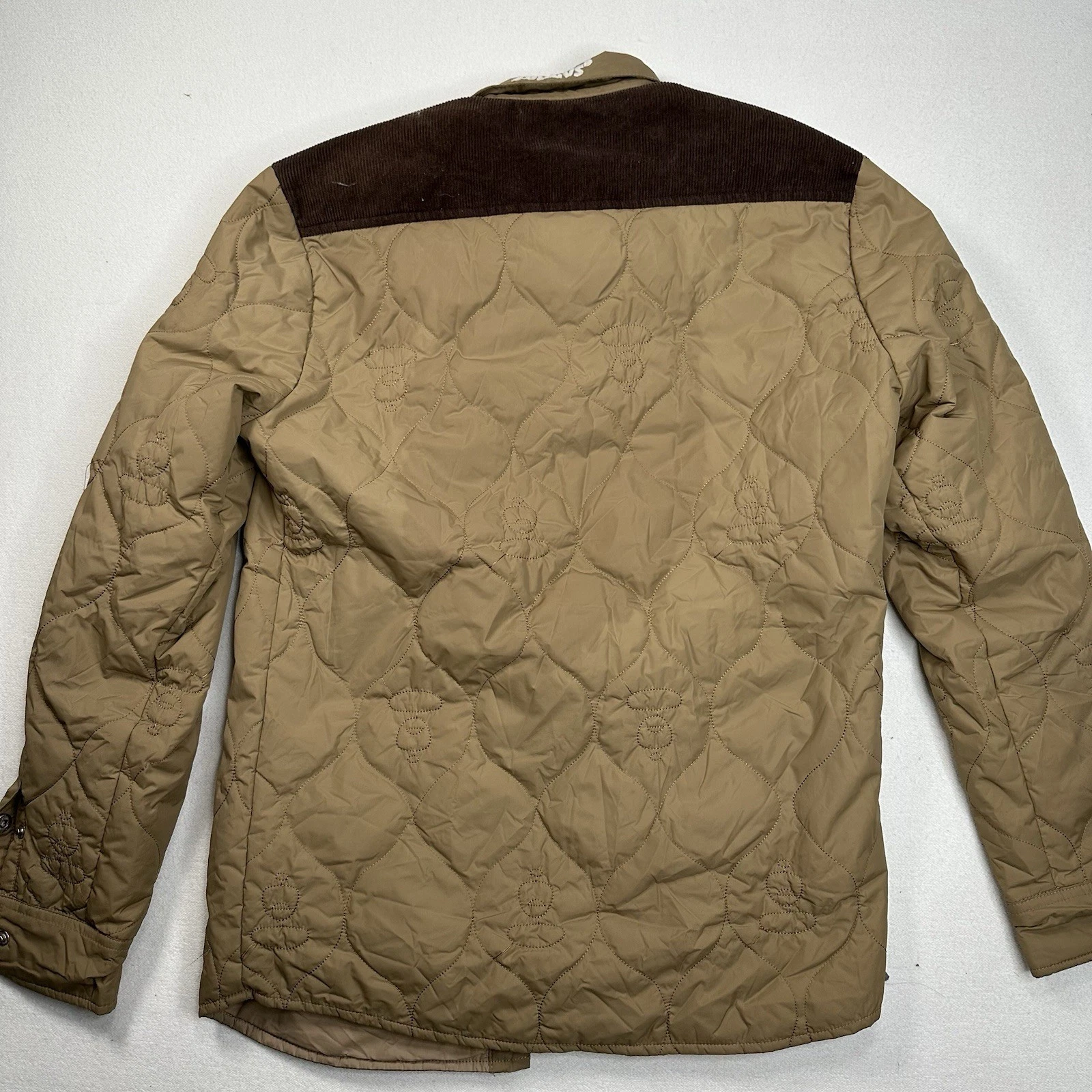 AAPE BY A BATHING APE Quilted Jacket Size Large Patches Military Beige Workwear image 12