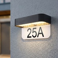Solarlampe Wandleuchte AußEn Fassadenlampe Hausnummer Bewegungsmelder Akku Led