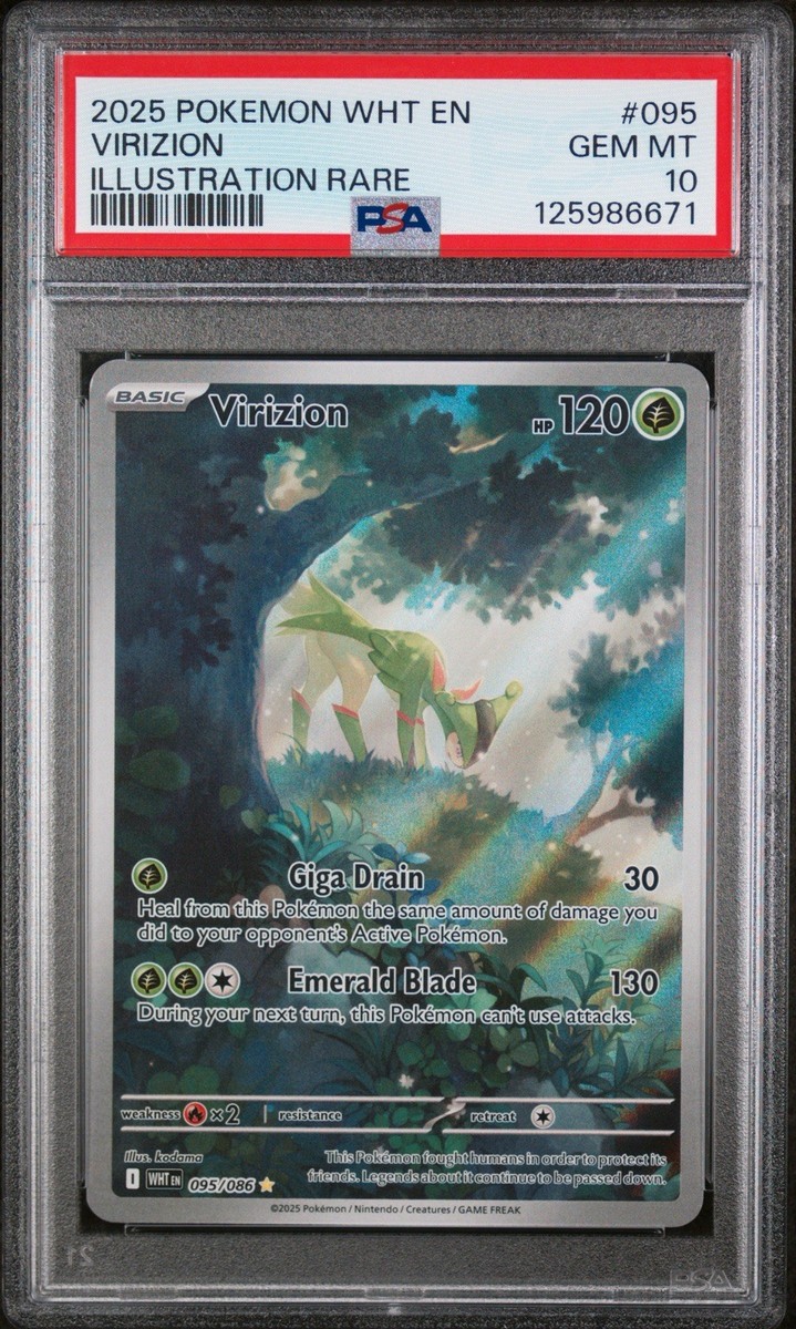 PSA 10 Pokemon Virizion 095/086 Sv: White Flare Illustration Rare