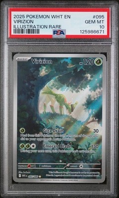 PSA 10 Pokemon Virizion 095/086 Sv: White Flare Illustration Rare