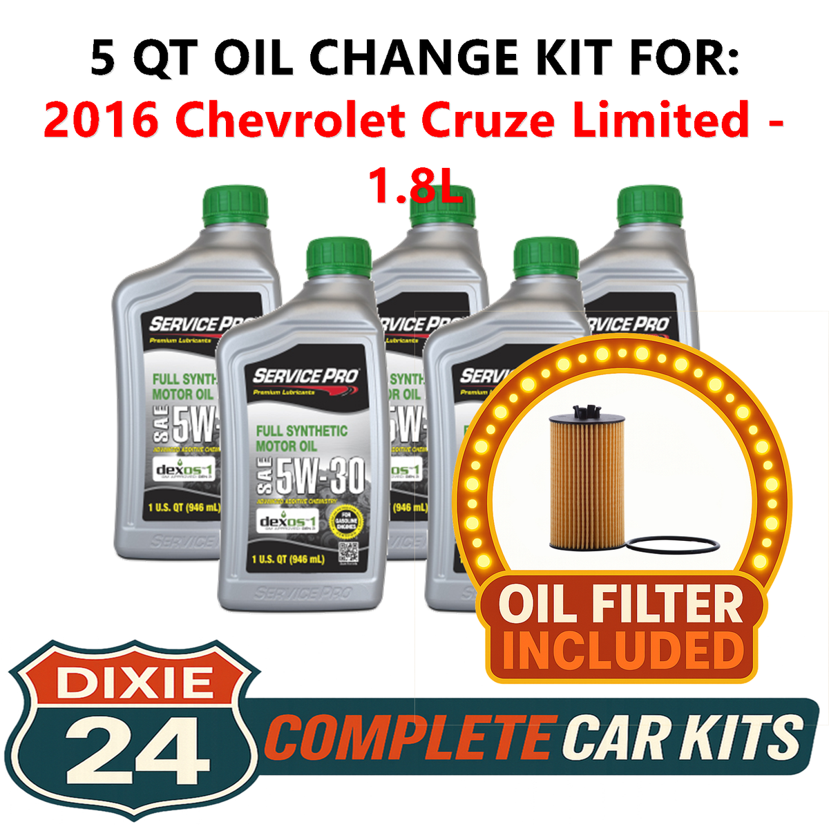 ボディソープ cruze Fits: 2016 Chevrolet Cruze Limited 1.8L Synthetic Oil & Filter Kit