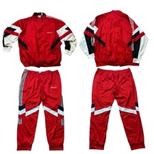 adidas Men s 2XL. 2-Piece Tracksuit Jacket/Pants Red/White/Black Zip Pockets