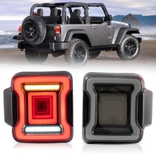 2*VLAND Grau LED Rücklichter Für 2018-2020 JEEP WRANGLER Gelb Dynamic Blinker