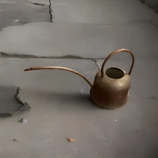 CopperCraft #603 Watering Can Curved Handle Long Spout Rustic Patina Primitive 