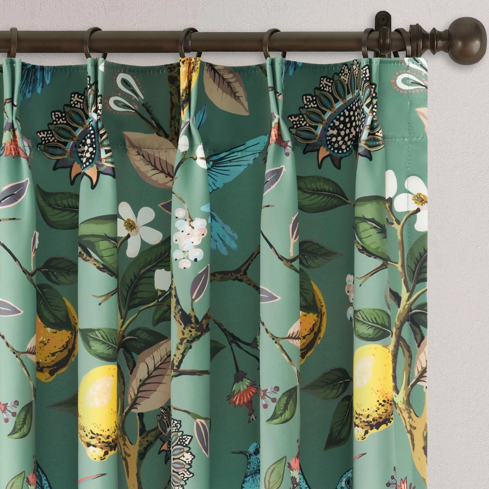 Sage Green Printed Pattern Curtains 96 Inches Long for Living Room,Farmhouse ...