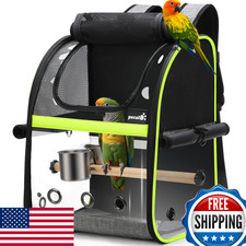 Pecute Bird Carrier Backpack, Parrots Bird Backpack with Visible Window, Adjusta