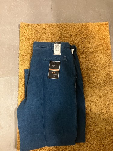 Jeans Haggar vita espandibile vestibilità classica blu 42 vita 42x30 NUOVO NUOVO CON ETICHETTE