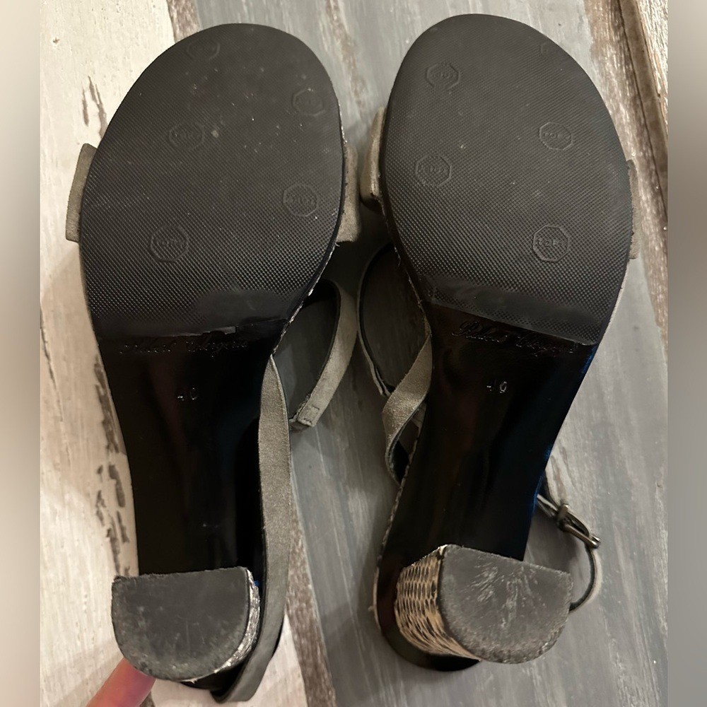 Robert Clergerie Women's Python-effect block heel… - image 11