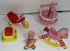 1989 Lewis Galoob SO SMALL Babies Lot MerryGoRound Big Wheel Walker RockingHorse