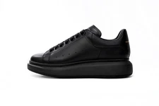 Alexander McQueen Black Gold Stylish Sneakers Shoes