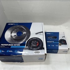 Detroit Axle Premium Brake Rotors Cast Iron 2pcs And Brake Pads Carbon Fiber