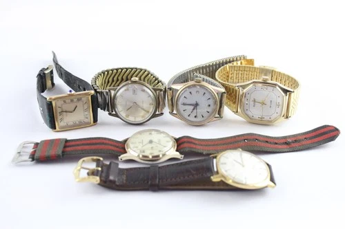 Mens Assorted Vintage Mechanical Watches Rotary Timex SPARES/REPAIRS x 6