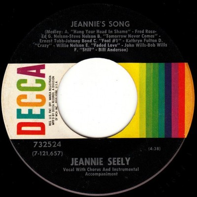 Jeannie Seely - Jeannie's Song / Out Loud - Used Vinyl Record 7 - J5829z