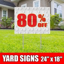 80 OFF Yard Sign with H-Stakes Lawn Sign Clearance Sale Big Discount Holiday