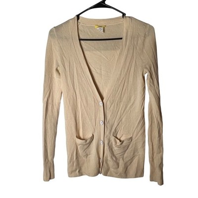 J Crew Divina Cashmere Cardigan Sweater Top V-Neck Long Sleeve Pockets