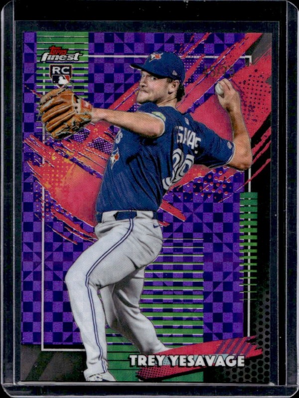 2026 Topps Finest Trey Yesavage Rare RC Purple X-Fractor Rookie #/75 Blue Jays