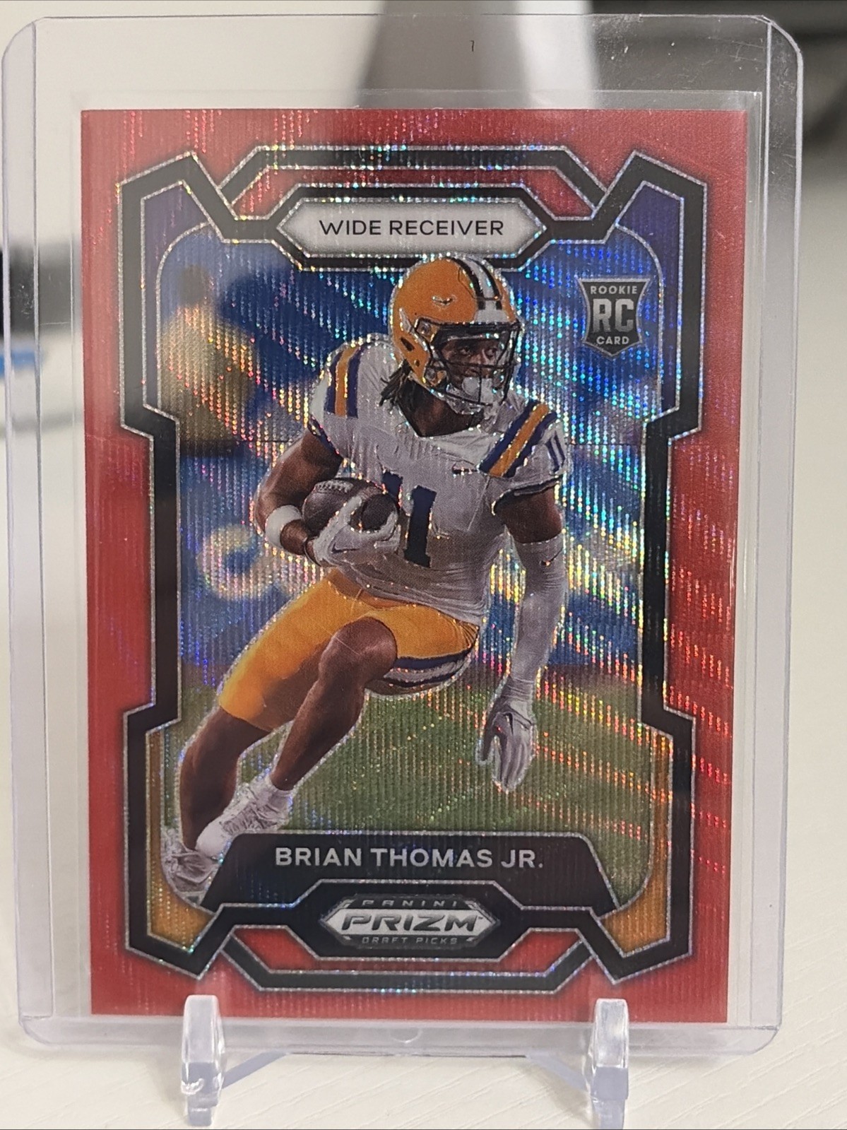 2024 Panini Prizm Draft Picks - Brian Thomas Jr. #118 Ruby Wave Prizm (RC)