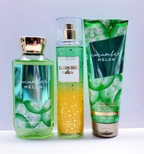 Bath & Body Works CUCUMBER MELON Body Cream, Shower gel, Fragrance Mist (3 pcs)