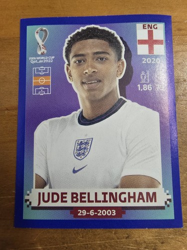 2022 Panini FIFA World Cup Jude Bellingham sticker blue parallel ENG11