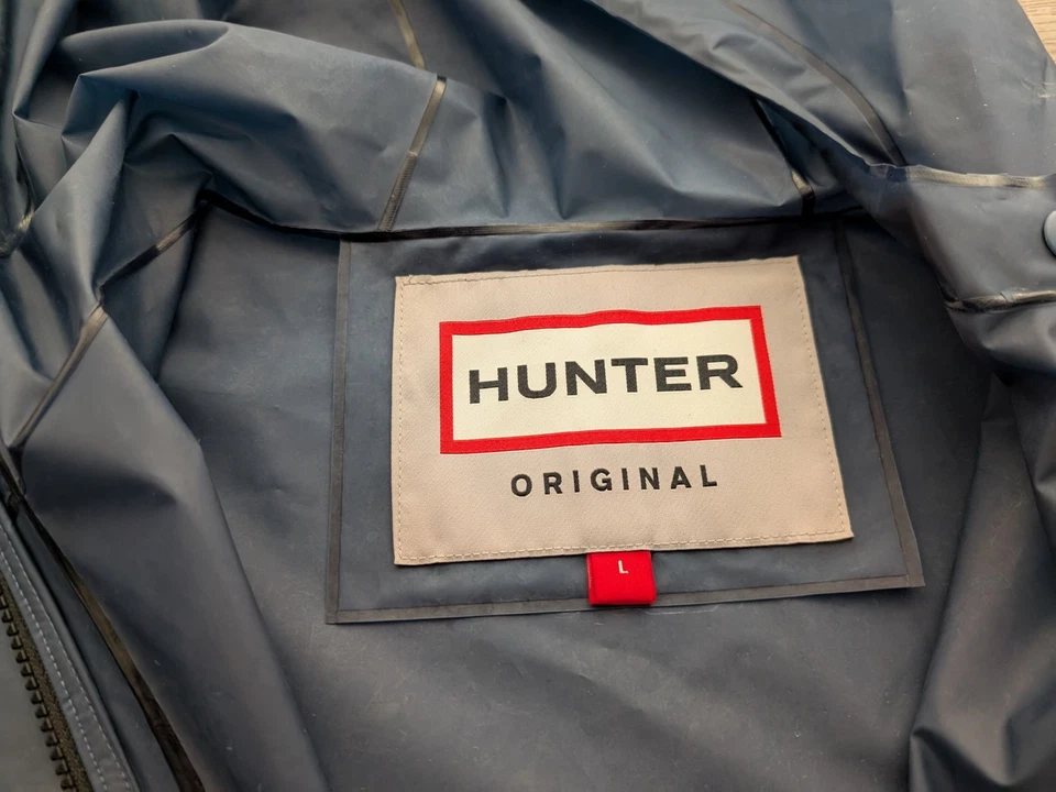 Original Hunter - Vinyl Cropped Smocked Rain Jacket - PVC Regenjack Gr L - Bild 2 von 4