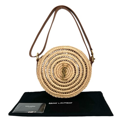 YSL Cassandre Mini Natural Beige Raffia Straw Shoulder/Crossbody Bag Duty Paid