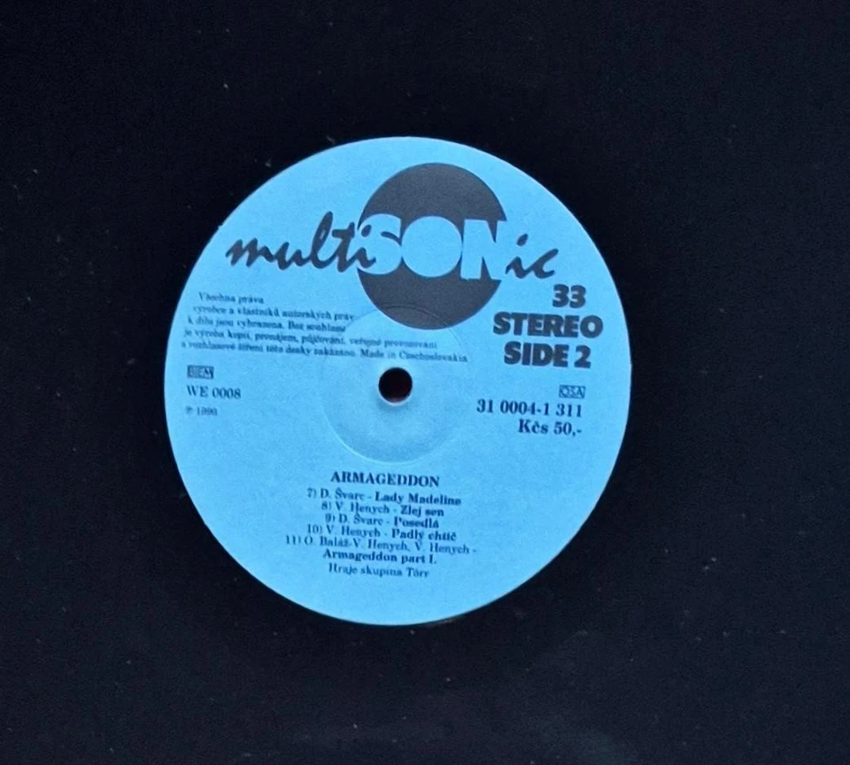 Törr - Armageddon (1990) Multisonic Vinyl LP 310004-131i Czechoslovakia - Image 3 of 4