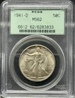 1941 D Walking Liberty Half Dollar PCGS MS-62