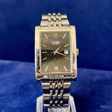 CITIZEN Watch 1012-S020824 Men's All Stainless Steel Tank Wristwatch Jewelry