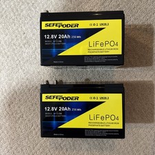 2 LiFePO4 Lithium Deep Cycle Battery, 2000 Cycles Rechargeable Battery 12V 20ah