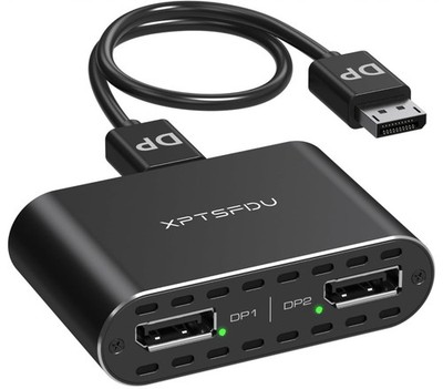 DisplayPort to Dual DP Splitter Adapter 4K60Hz MST Hub 1-in-2-out for Monitors