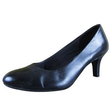 LifeStride Parigi Black Faux Leather Round Toe Pumps Women's Size 9 Comfort Heel