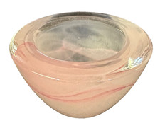 Pink Glass Candle Holder Votive Tealight Swirl P7164 PartyLite 2"H