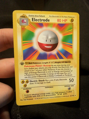 Pokemon Elektrode 21/102 BS Shadowless Base Set Rare 1. Edition